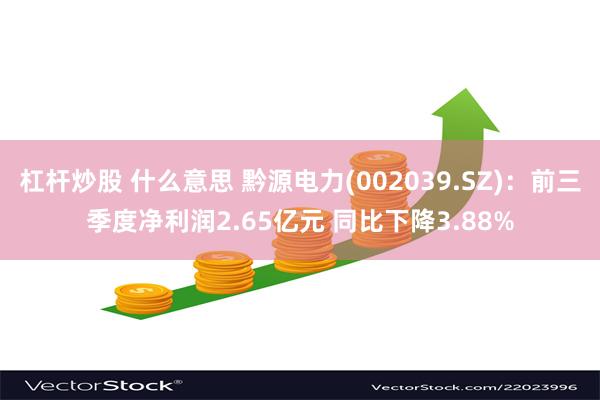 杠杆炒股 什么意思 黔源电力(002039.SZ)：前三季度净利润2.65亿元 同比下降3.88%